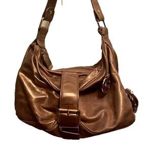 Michael Kors Bedford Belted GOLD Large Leather Shoulder Handbag